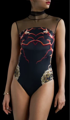 Coral High Neck Cut Hand Made In Italy- New Arrival- Will Go Fast