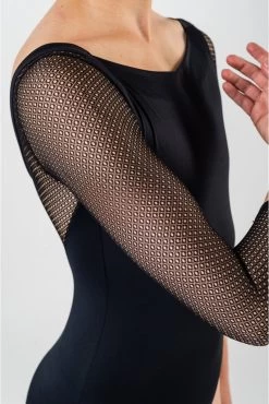 Repetto 3/4 Sleeved Leotard With Lace D0678 -Ballet Costumes Shop repetto black long sleeves leotard d0678